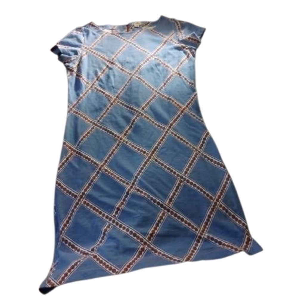 Blue Geometric Pattern Dress(358)